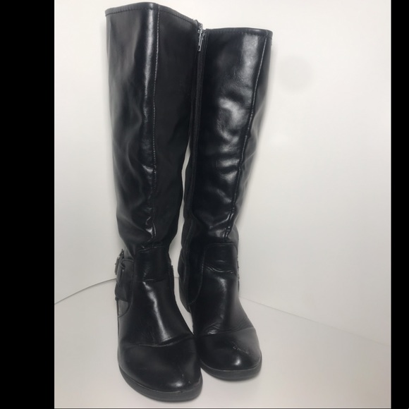 Long Black Calf Length Boots - Picture 5 of 8